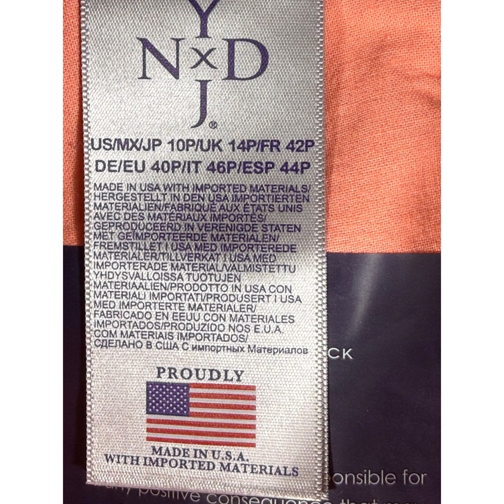 NYDJ Clarissa Ankle Skinny Jeans Bright Coral Pink Womens Size 10P Petite NWT - Picture 13 of 14